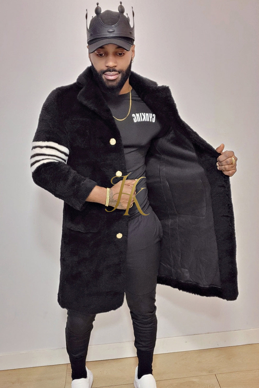 Ultimate Warmth and Style: Wool Fur Designer Cardigan Coat for Men - kayibstrore