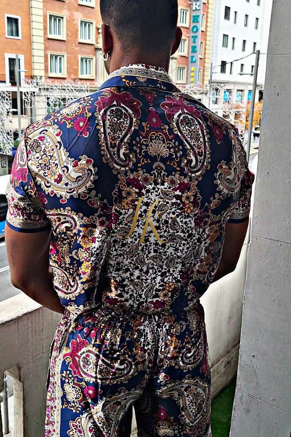 Luxury Boho Silk Shirt Set - Festival Outfit, Handmade Men's Fashion - kayibstrore
