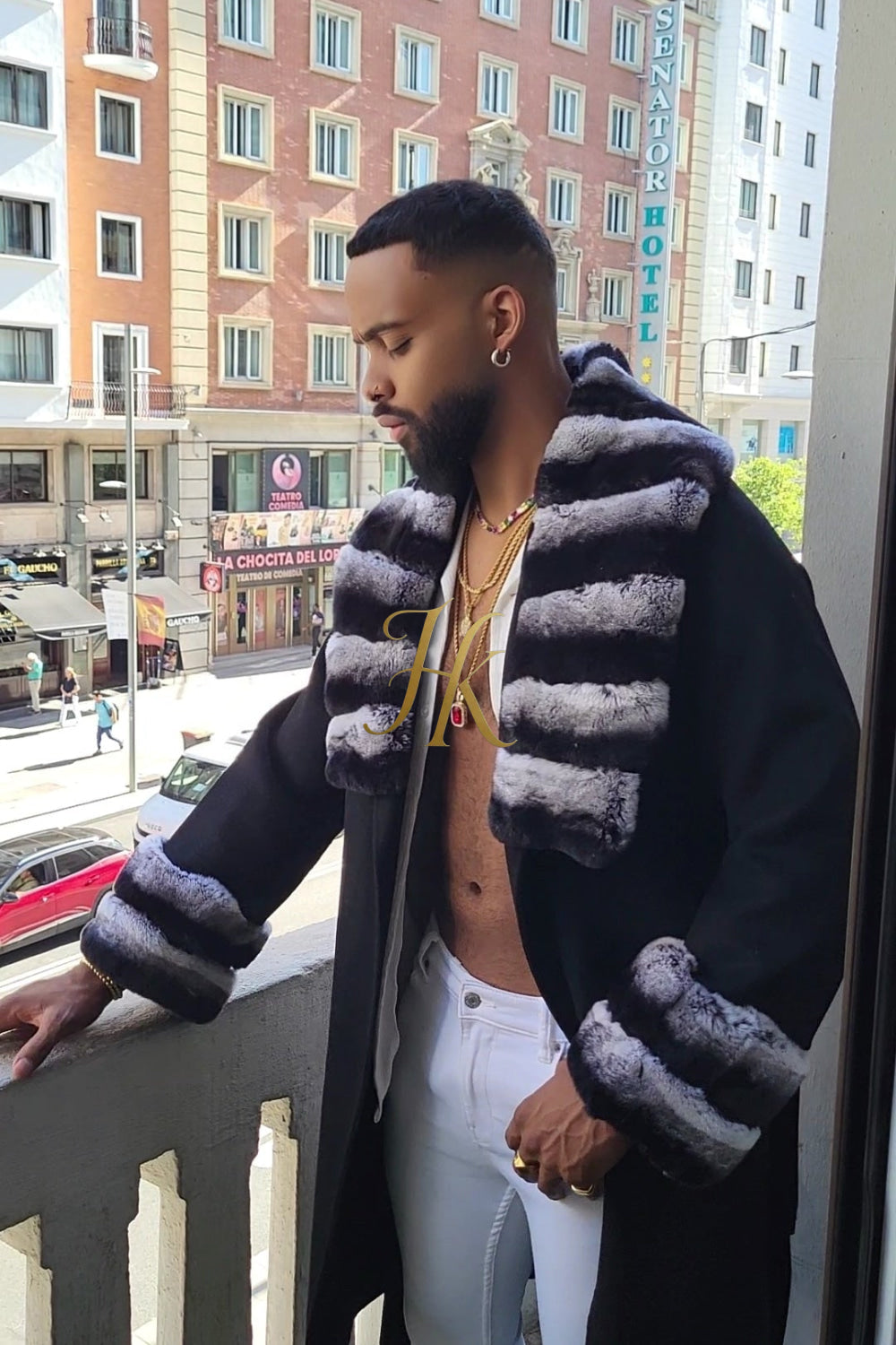 Luxury Handmade Premium Cashmere & 100% wool Real Fur Coats: Men's & Women's cashmere Jackets with Rex Rabbit Fur Collar |  100% Cashmere Winter Elegance" - kayibstrore