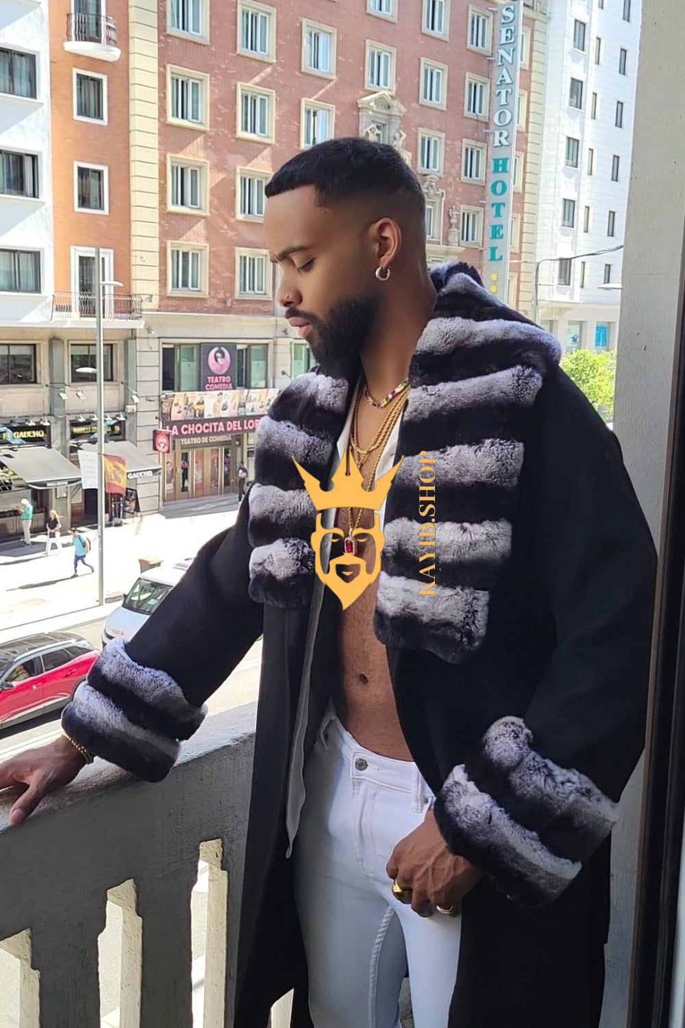 Winter Luxury Handmade Premium Cashmere & wool Real Fur Coats with Rex Rabbit Fur Colllar - kayibstrore