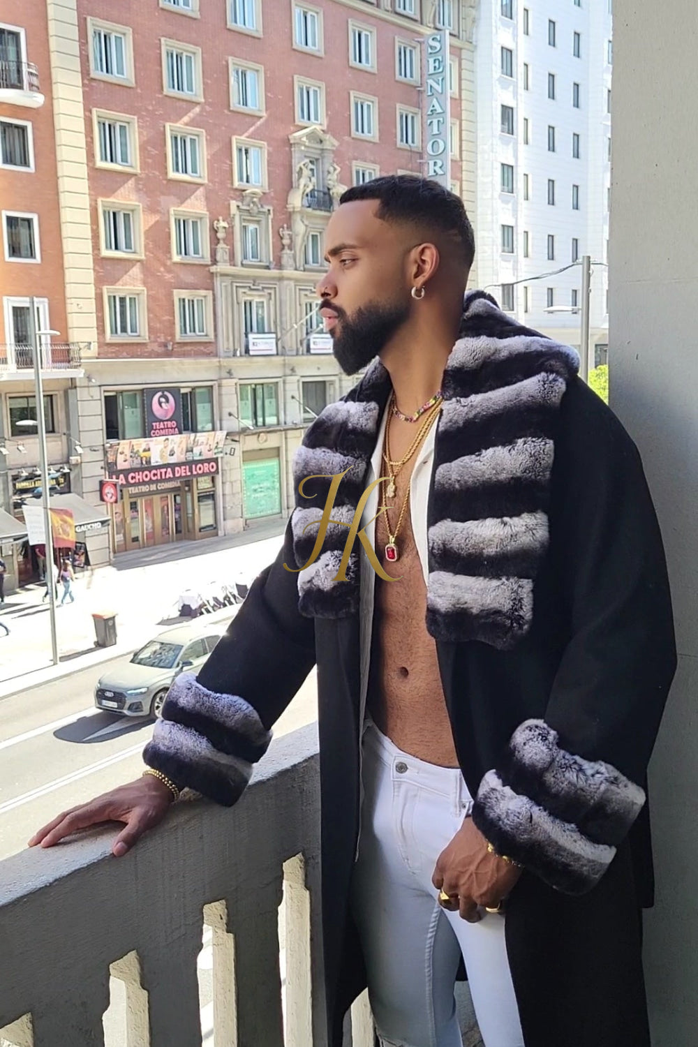 Luxury Handmade Premium Cashmere & 100% wool Real Fur Coats: Men's & Women's cashmere Jackets with Rex Rabbit Fur Collar |  100% Cashmere Winter Elegance" - kayibstrore