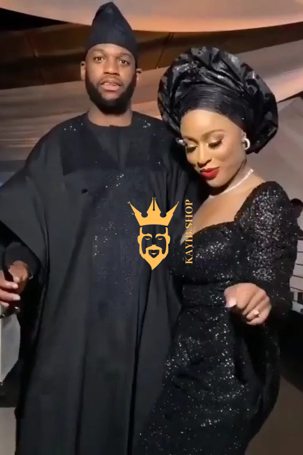 Yoruba Majesty: 3-Piece Men's African Dress Set in Regal Black - kayibstrore