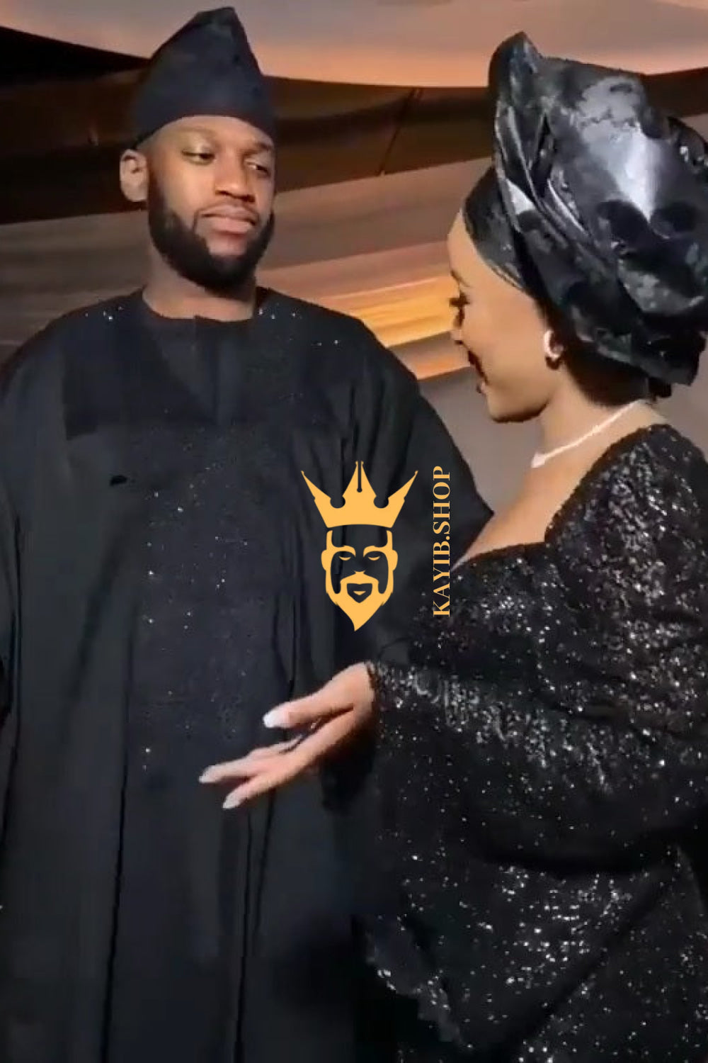 Yoruba Majesty: 3-Piece Men's African Dress Set in Regal Black - kayibstrore