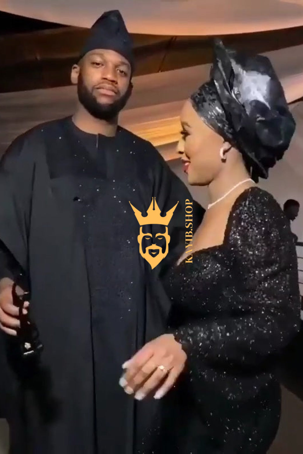 Yoruba Majesty: 3-Piece Men's African Dress Set in Regal Black - kayibstrore
