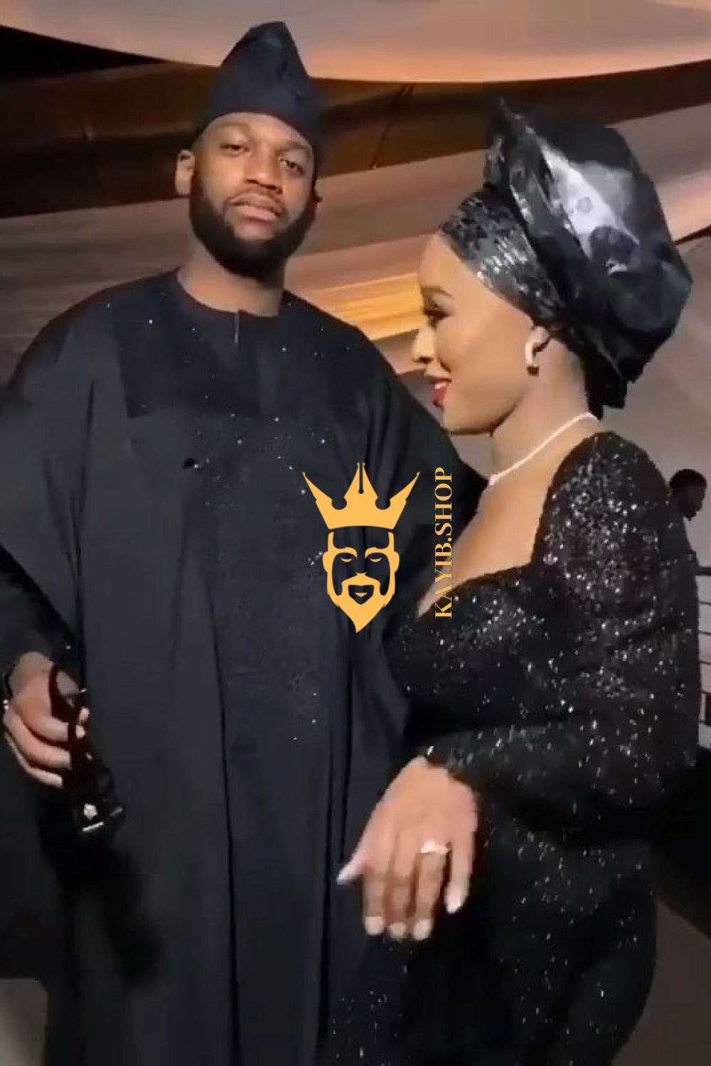 Yoruba Majesty: 3-Piece Men's African Dress Set in Regal Black - kayibstrore