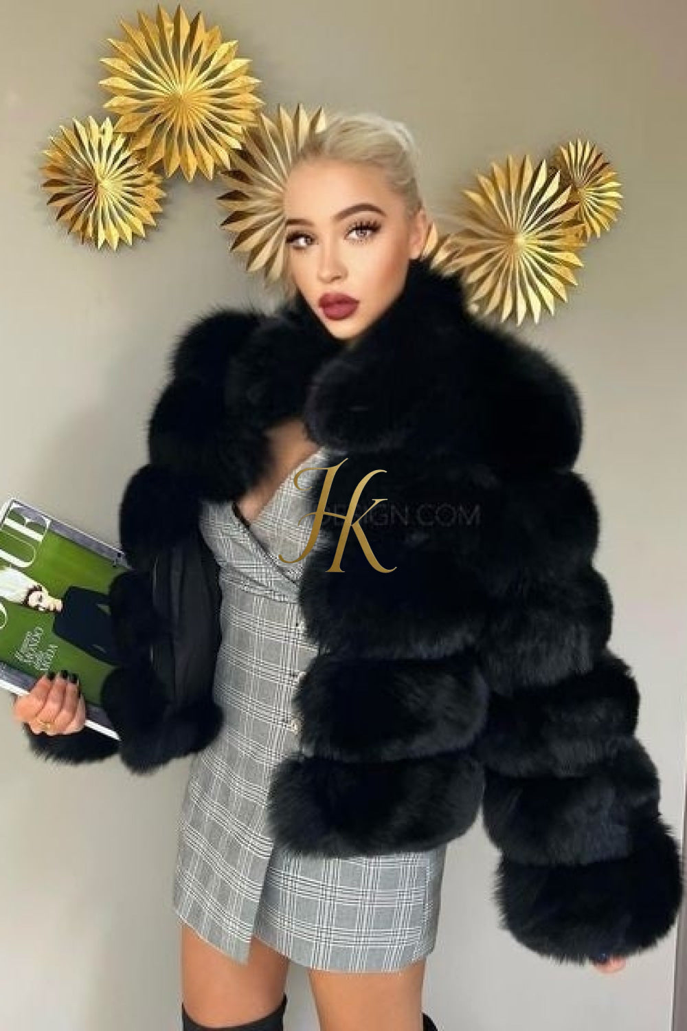 Fashion Raccoon Fur Short Coat - Stay Stylish and Warm with Oversized Sleeves - 100% Real Fur Luxury - kayibstrore