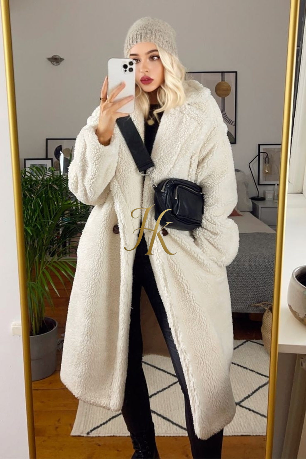 Luxury Teddy genuine wool sheepskin Luxury Coat - Stay Warm and Stylish in this Ethically Produced Fur Coat couple goals - kayibstrore