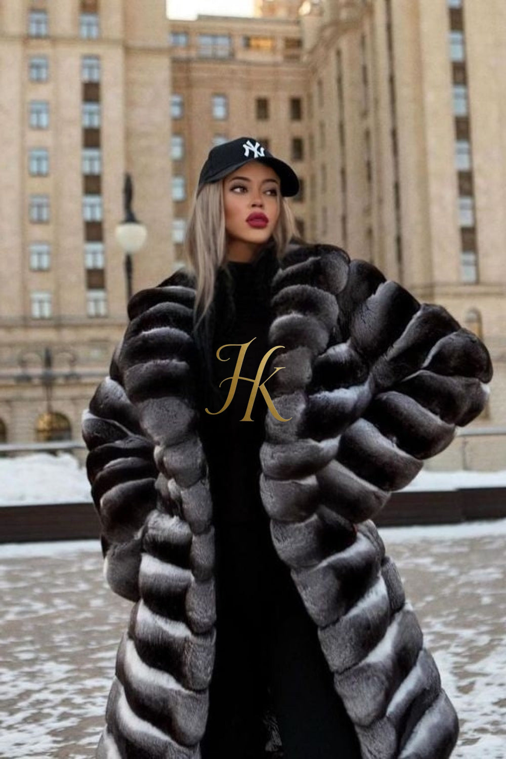 Multicolor women's Genuine Chinchilla Outwear with Real Rex Rabbit Fur | Stylish Shawl Collar Coat - kayibstrore