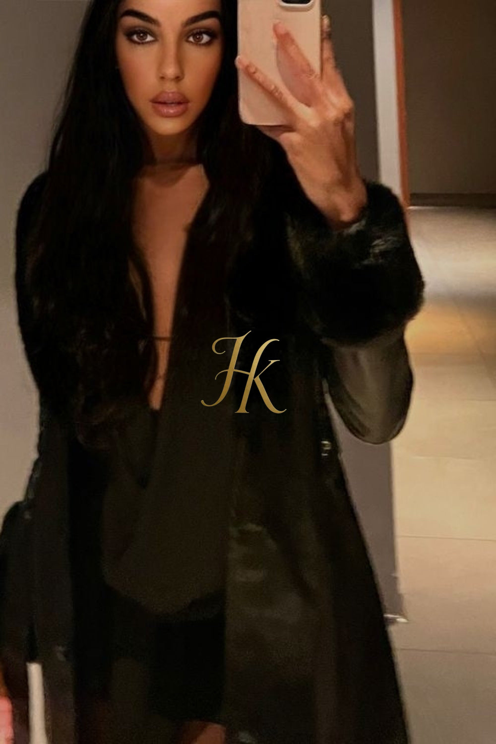Women's Faux Leather Long Coat Jacket with Faux Fur Collar - Luxurious Elegance for Every Occasion - kayibstrore
