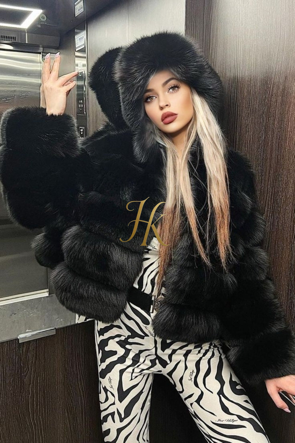 Fashion Raccoon Fur Short Coat - Stay Stylish and Warm with Oversized Sleeves - 100% Real Fur Luxury - kayibstrore
