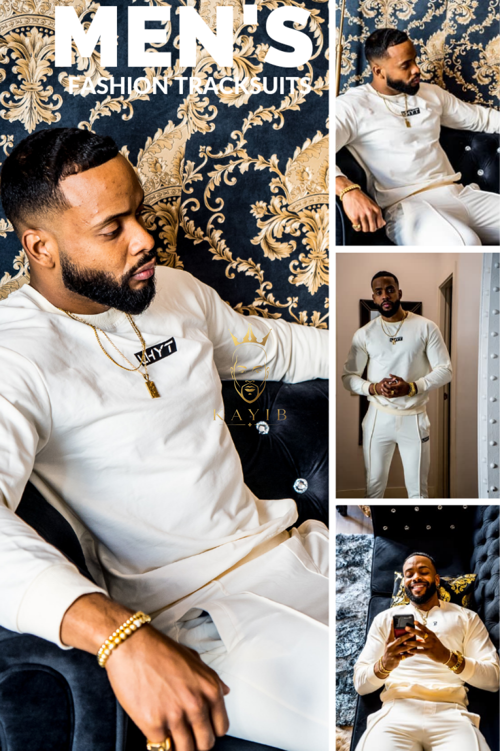 Fashion Mens Sportwear Tracksuits Sets Top & Bottoms