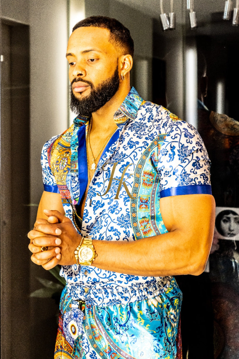 Mens Satin Silk Set 2Pcs