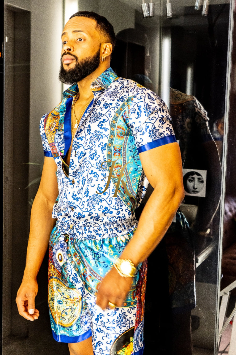 Mens Satin Silk Set 2Pcs
