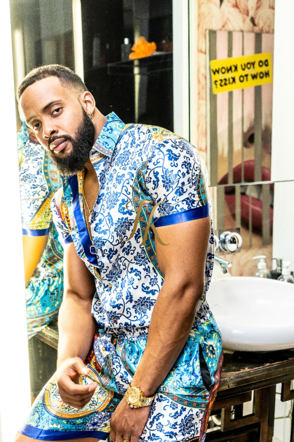 Mens Satin Silk Set 2Pcs