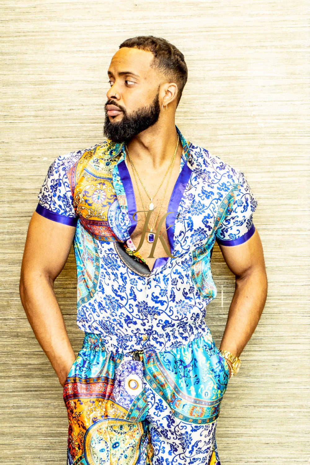 Mens Satin Silk Set 2Pcs