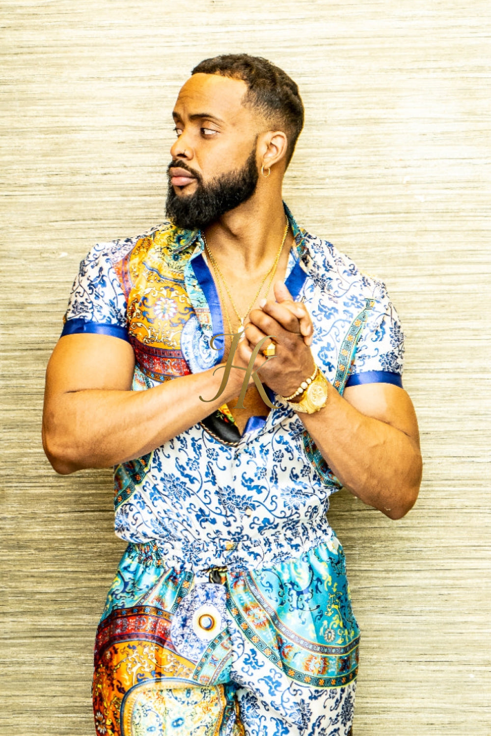 Mens Satin Silk Set 2Pcs