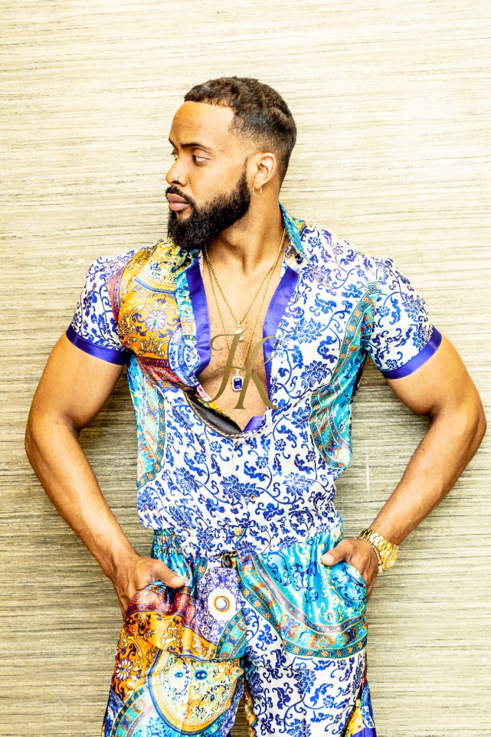 Mens Satin Silk Set 2Pcs