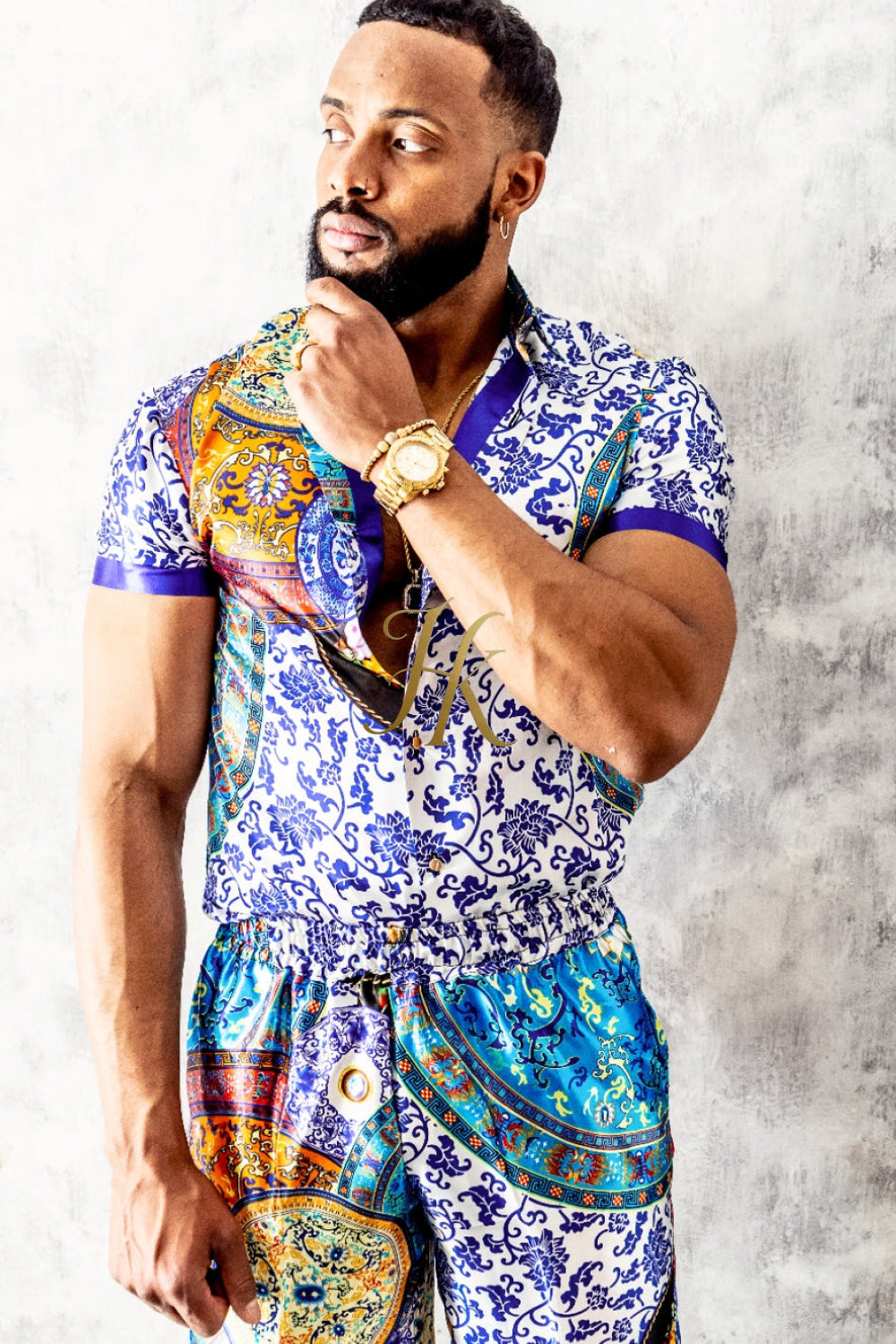 Mens Satin Silk Set 2Pcs