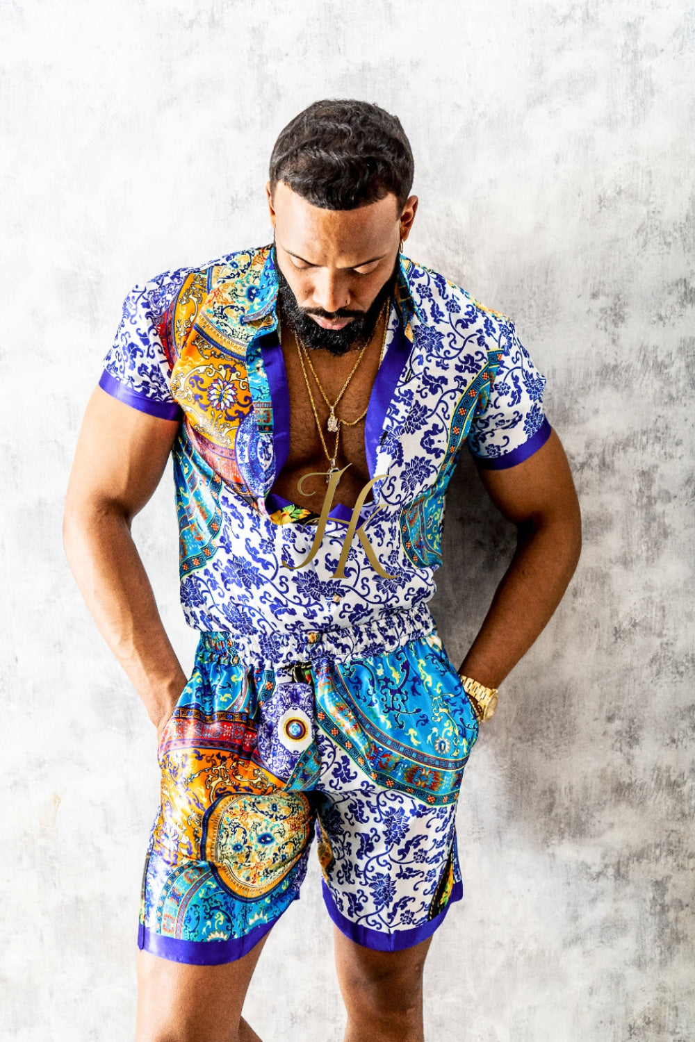 Mens Satin Silk Set 2Pcs