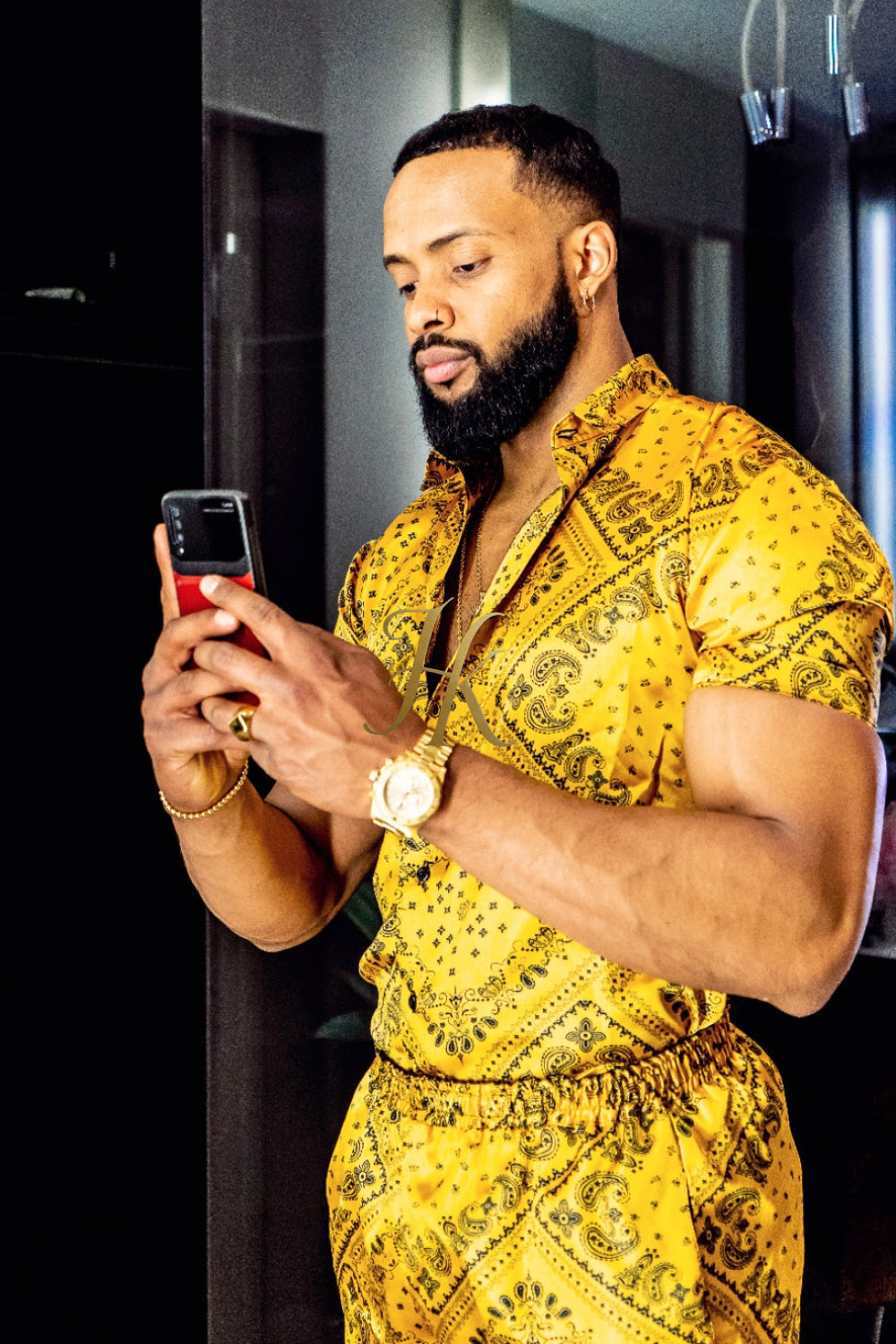 Mens Gold Luxury Silk Set