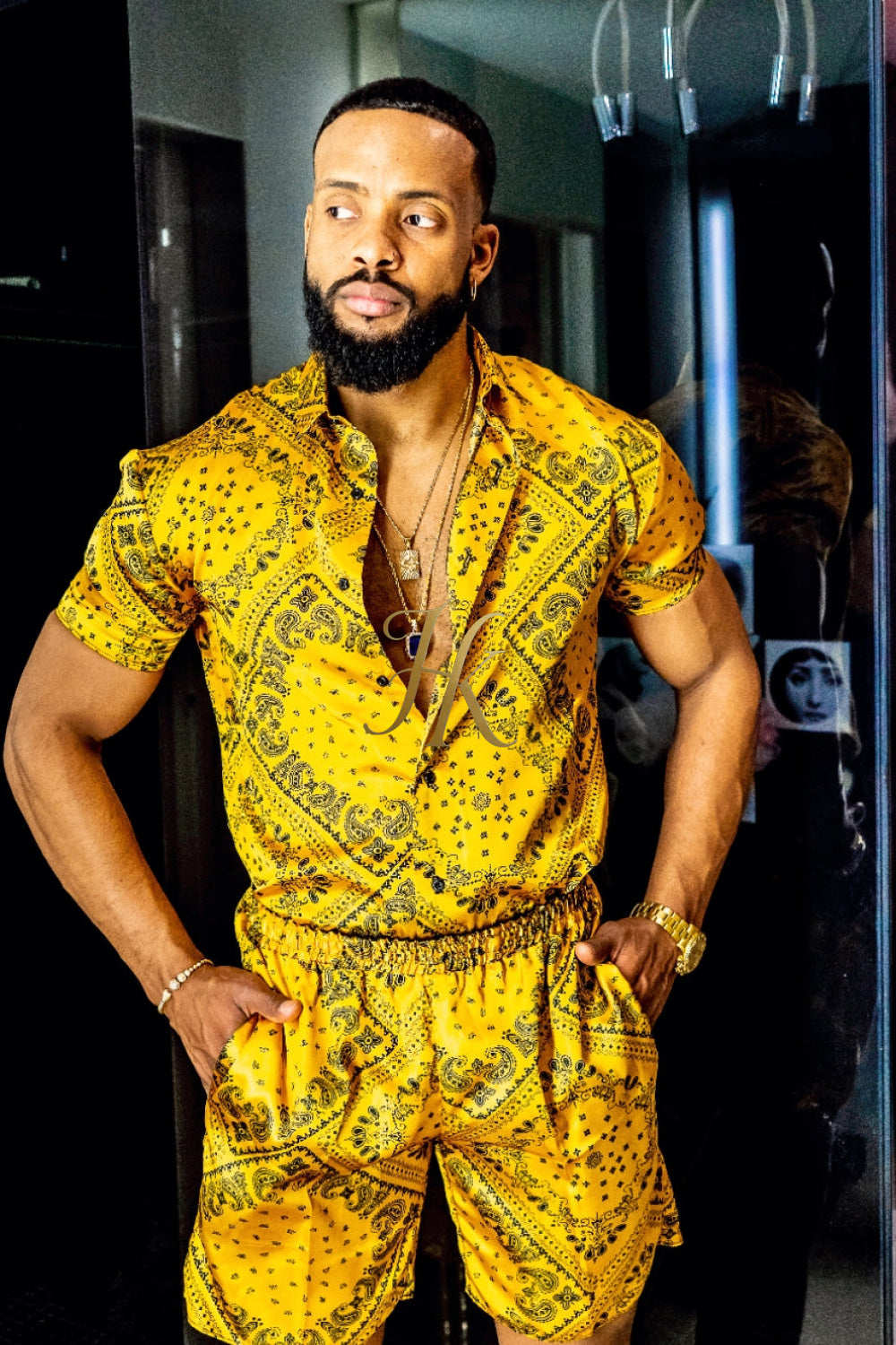 Mens Gold Luxury Silk Set