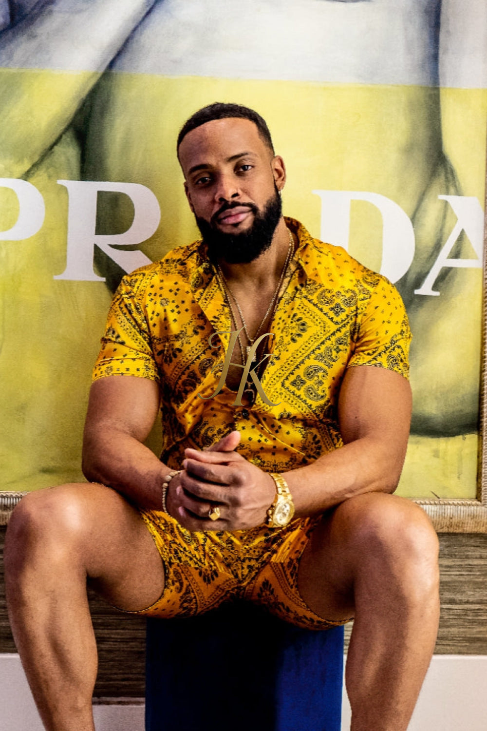 Mens Gold Luxury Silk Set