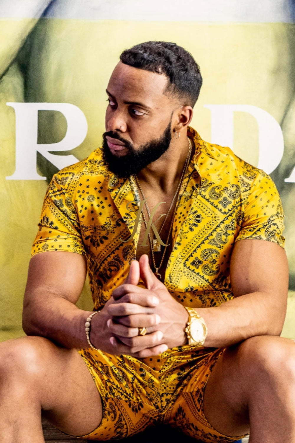 Mens Gold Luxury Silk Set