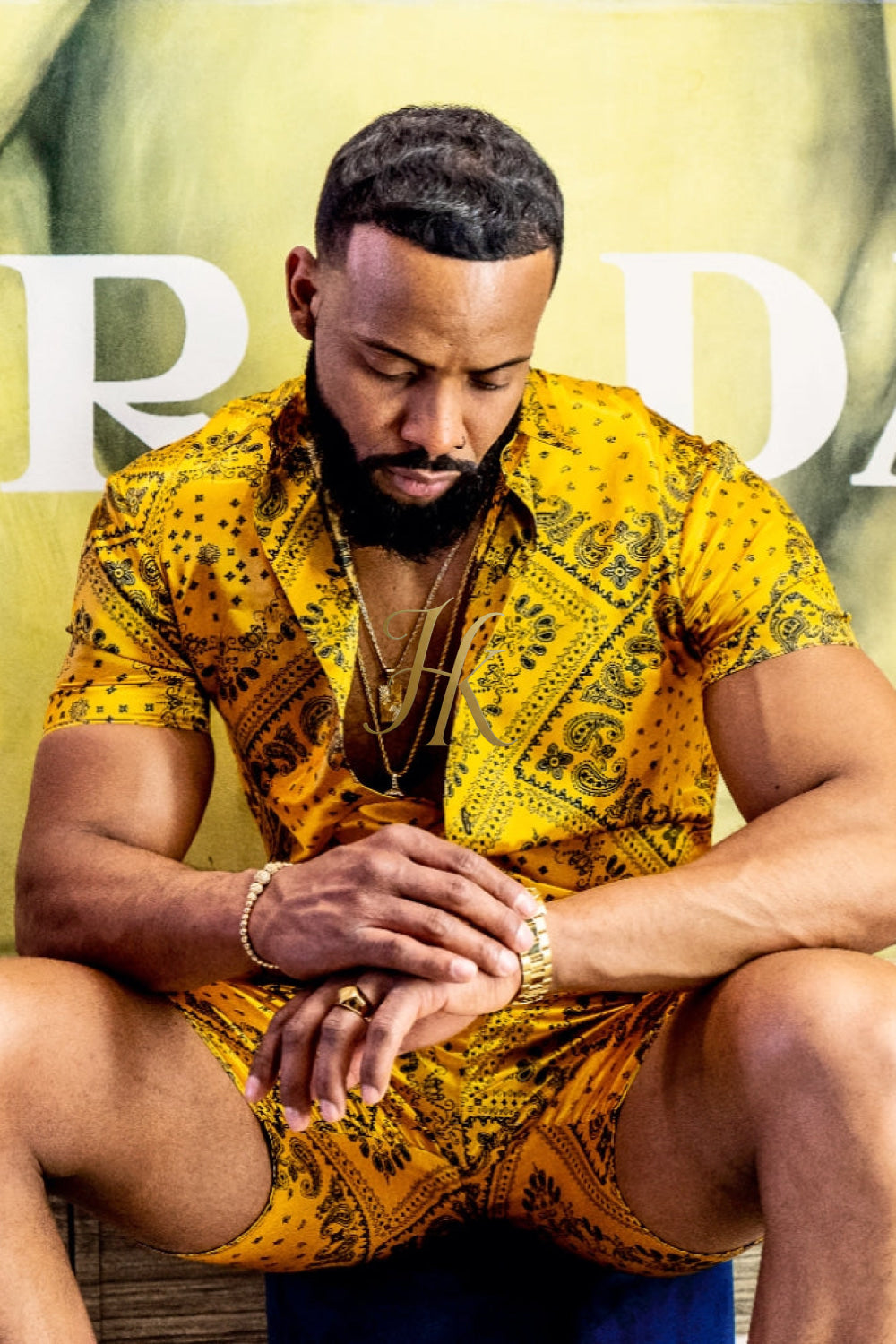 Mens Gold Luxury Silk Set