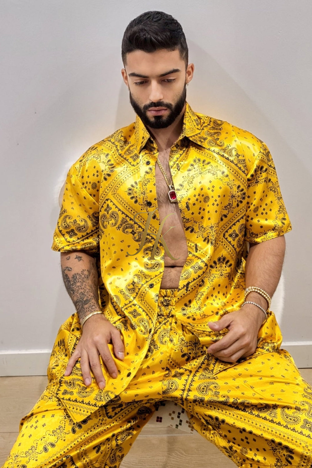 Mens Gold Luxury Silk Set