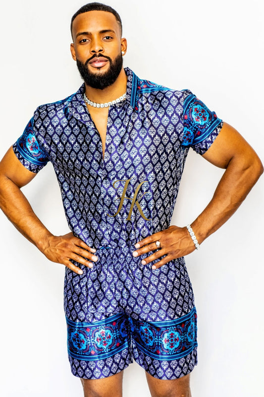 Mens Satin Silk Set 2Pcs