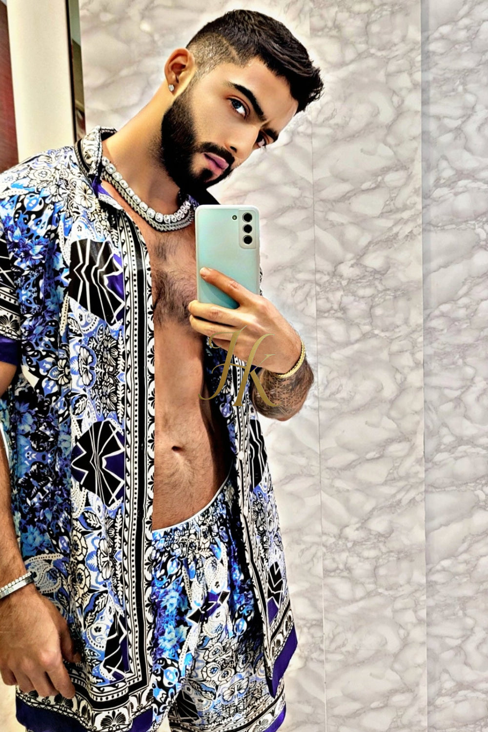 Mens Satin Silk Set 2Pcs