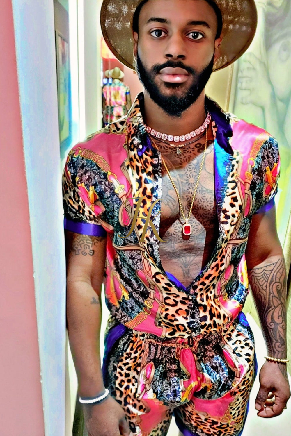Barocco Silk Set Shirt+ Short
