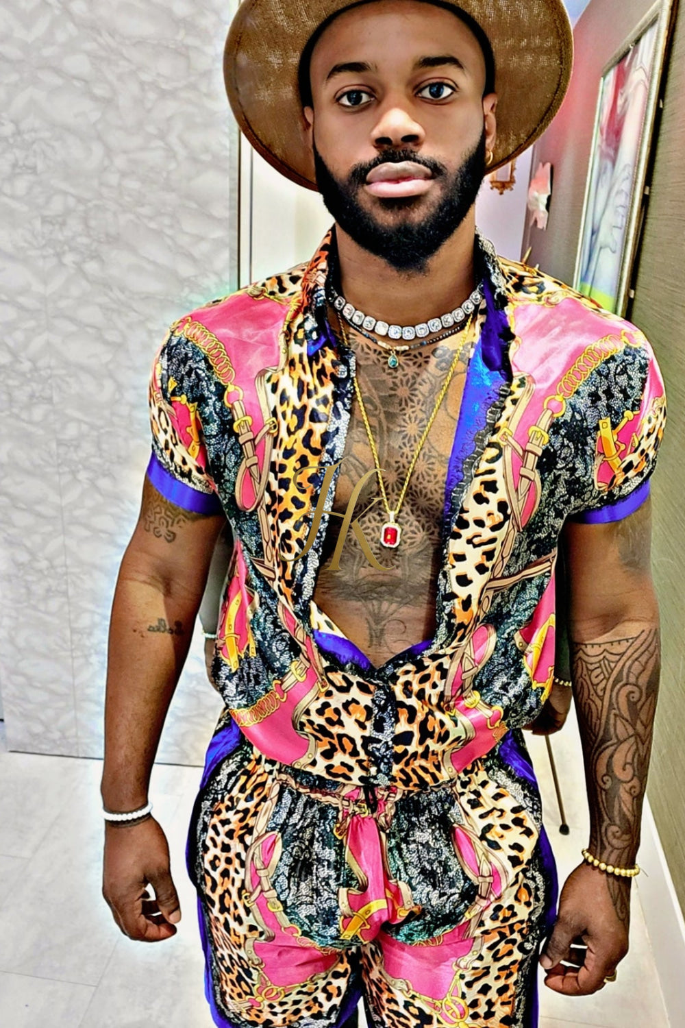 Barocco Silk Set Shirt+ Short