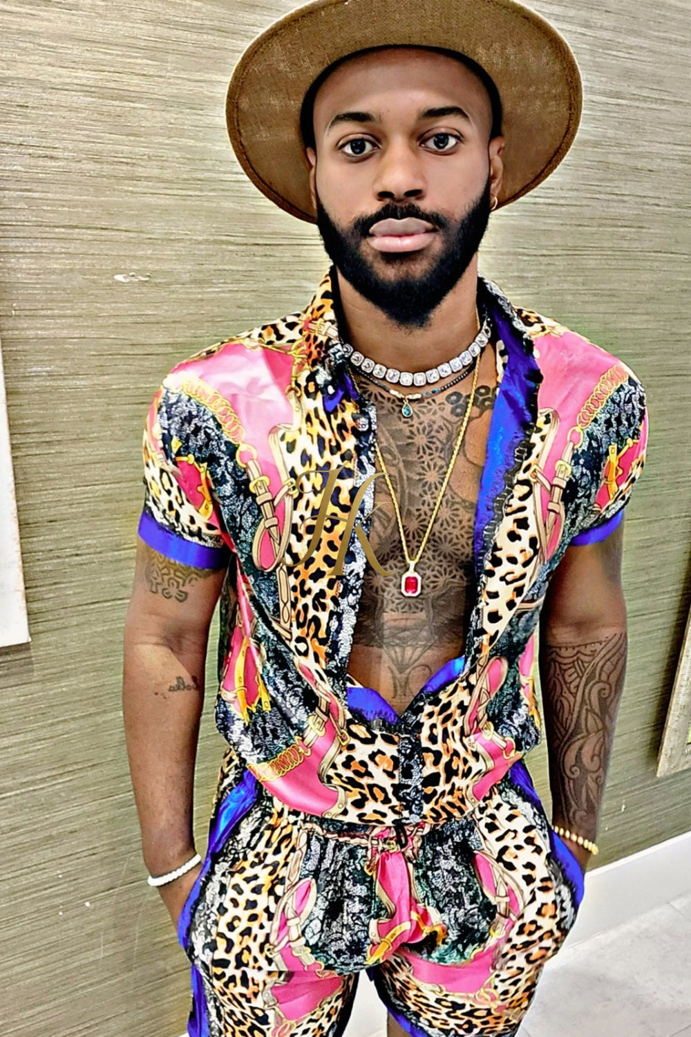 Barocco Silk Set Shirt+ Short