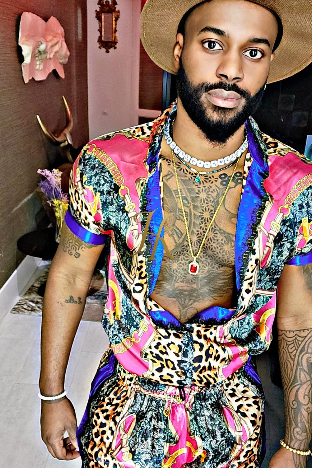 Barocco Silk Set Shirt+ Short