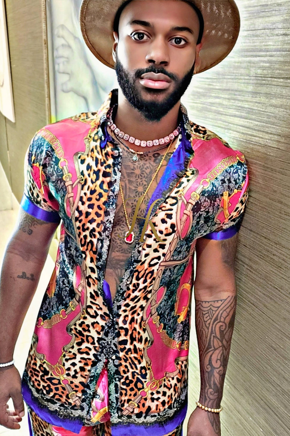 Barocco Silk Set Shirt+ Short