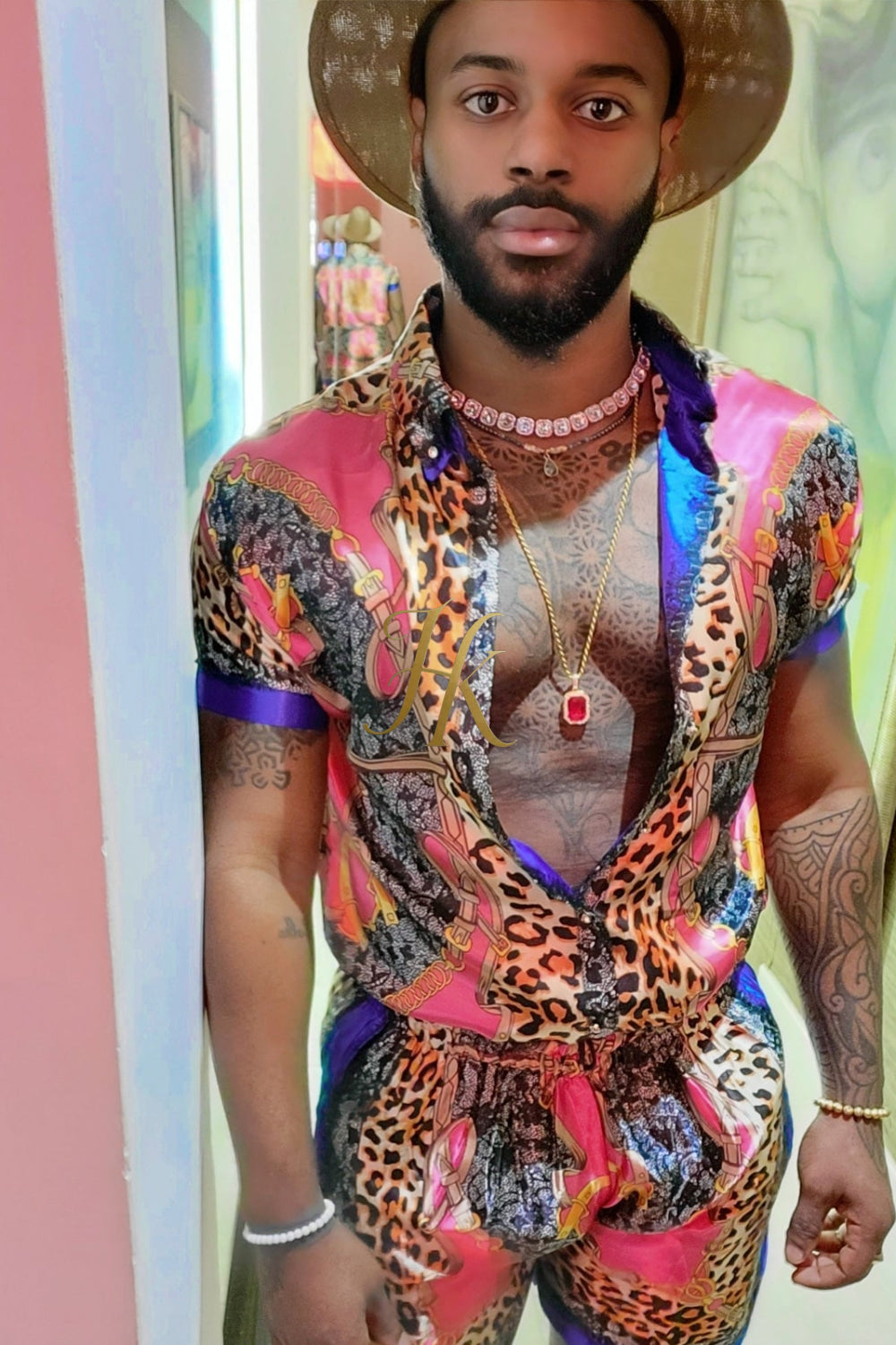 Barocco Silk Set Shirt+ Short