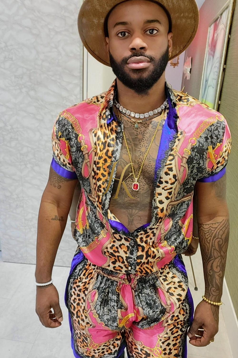 Barocco Silk Set Shirt+ Short