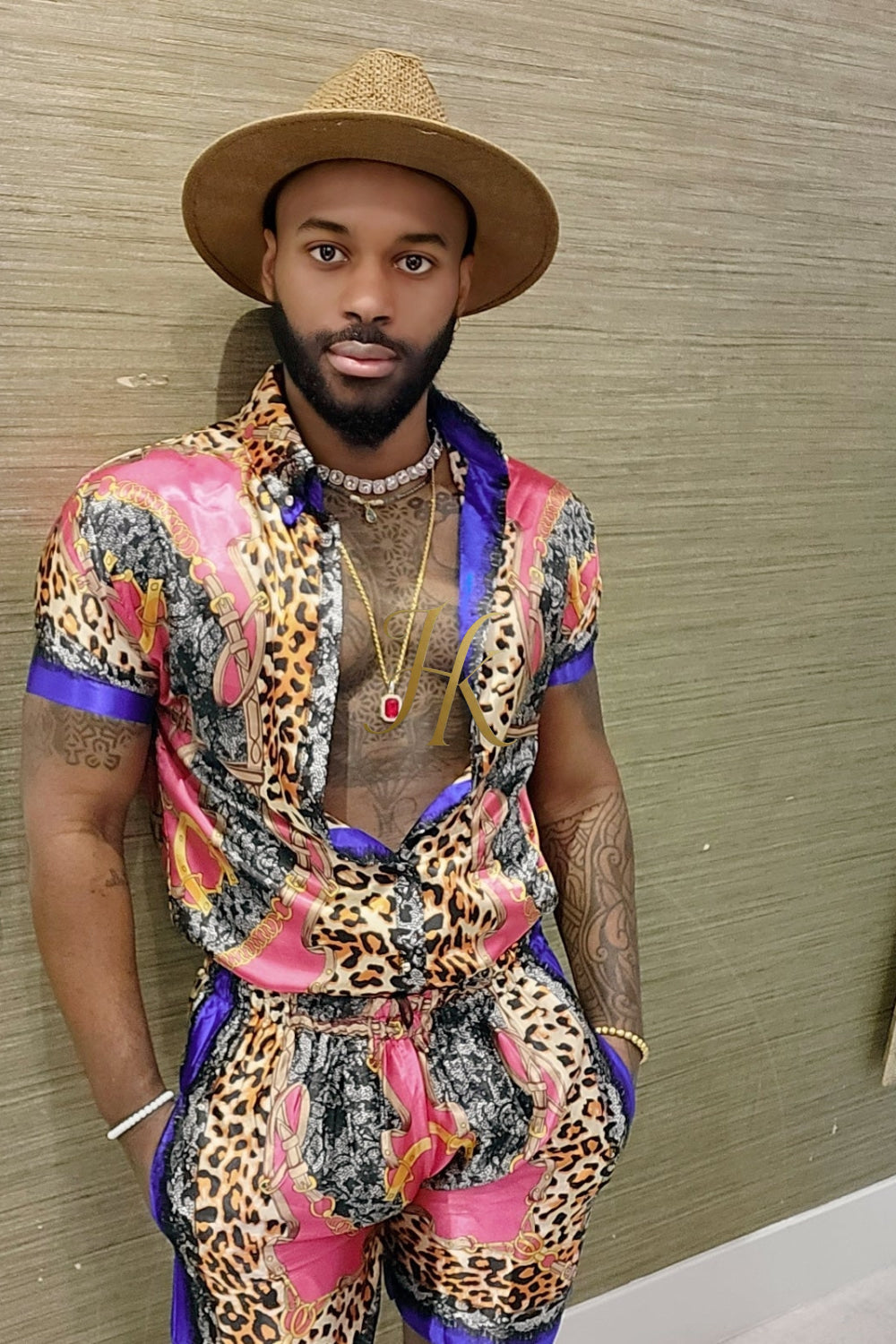 Barocco Silk Set Shirt+ Short