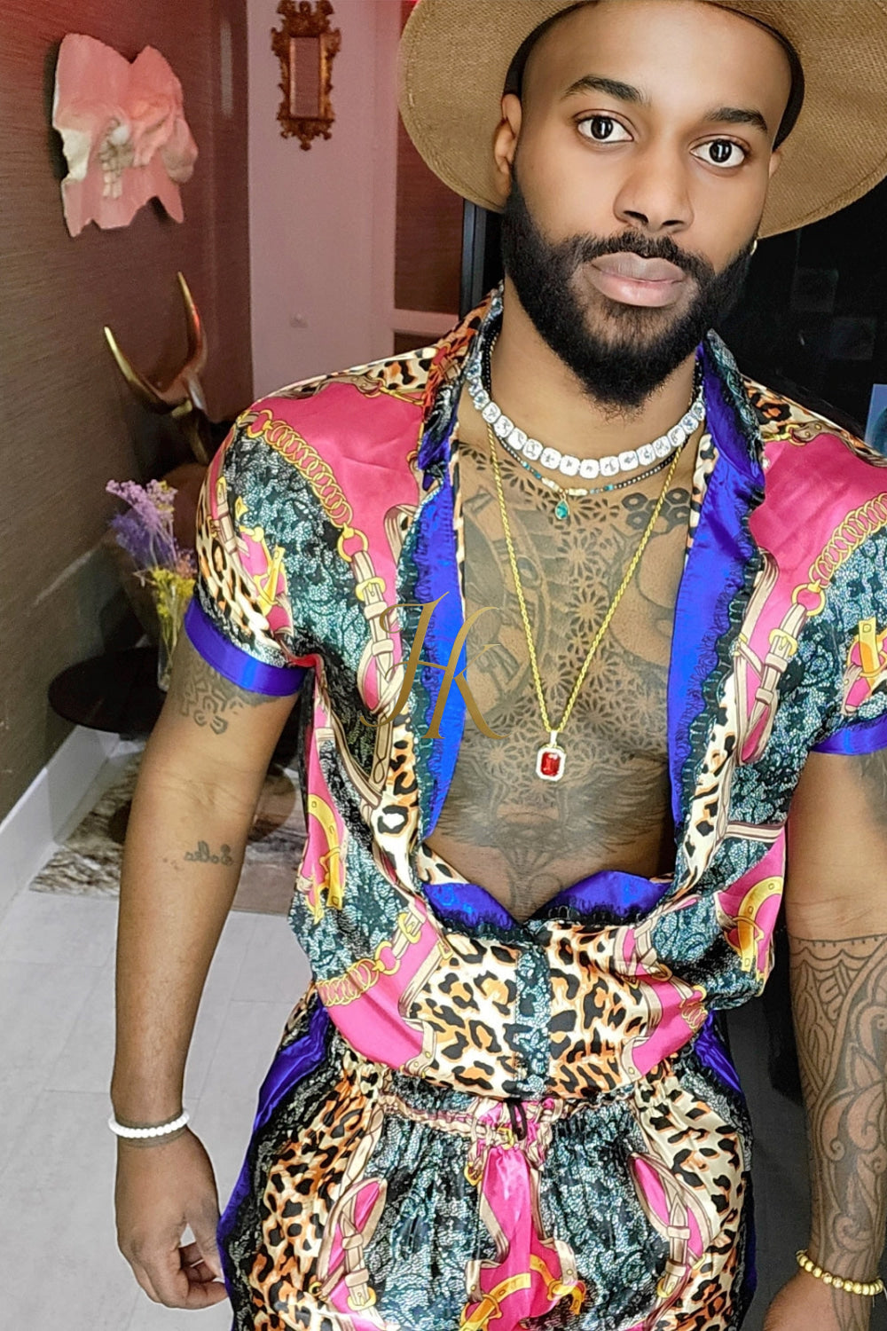 Barocco Silk Set Shirt+ Short