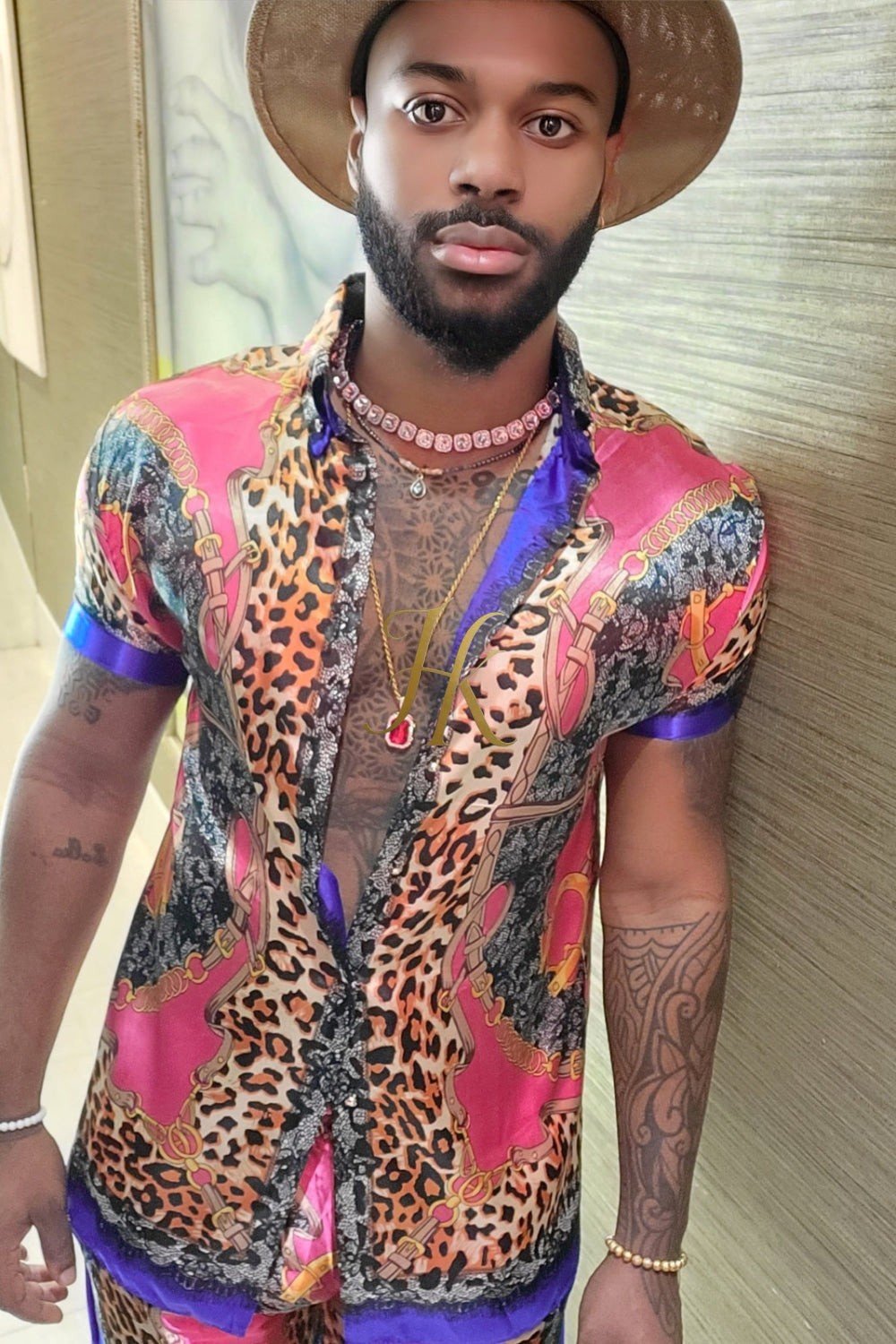 Barocco Silk Set Shirt+ Short