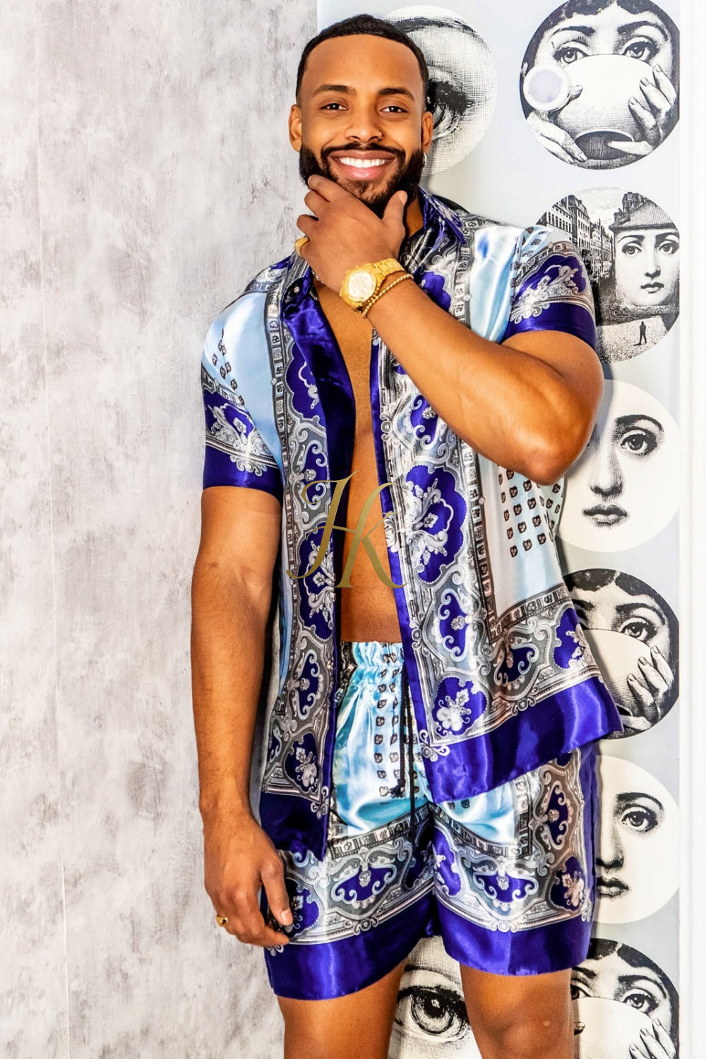 Mens Luxury Silk Dress Set Outfits