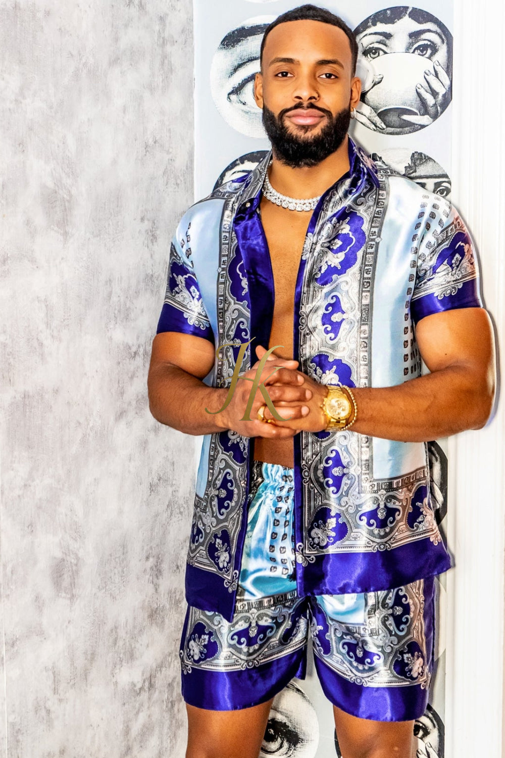 Mens Luxury Silk Dress Set Outfits