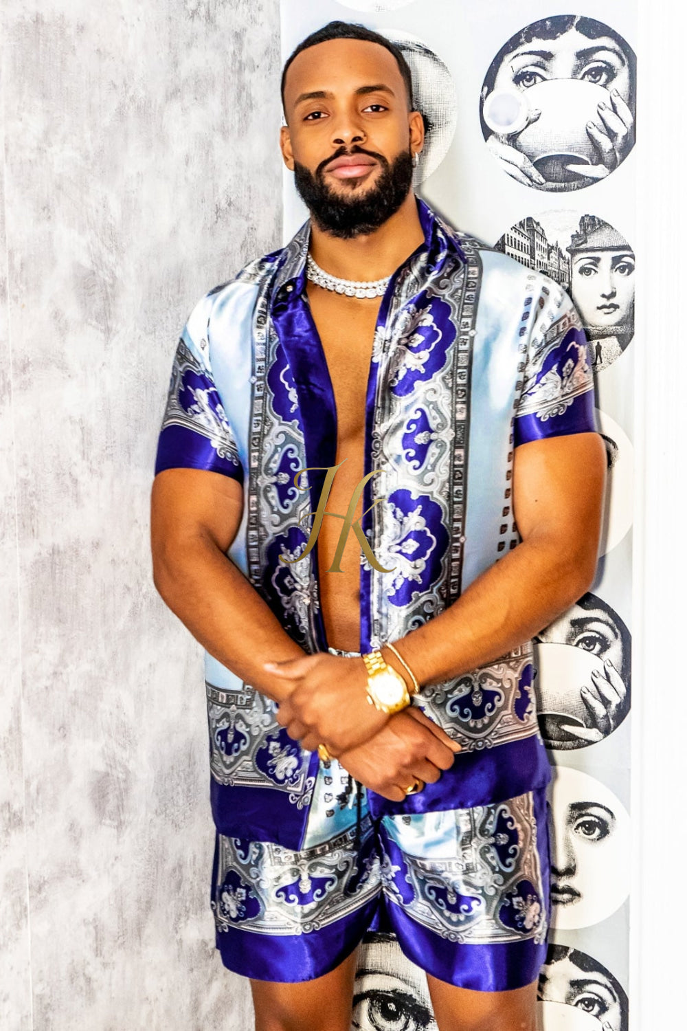 Mens Luxury Silk Dress Set Outfits