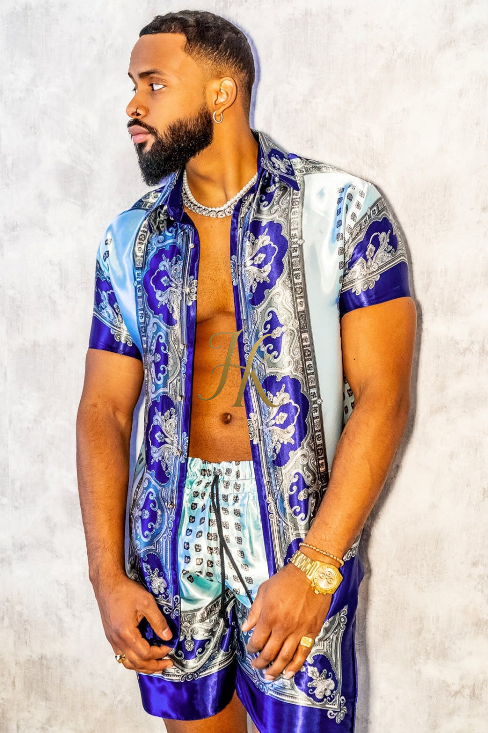 Mens Luxury Silk Dress Set Outfits