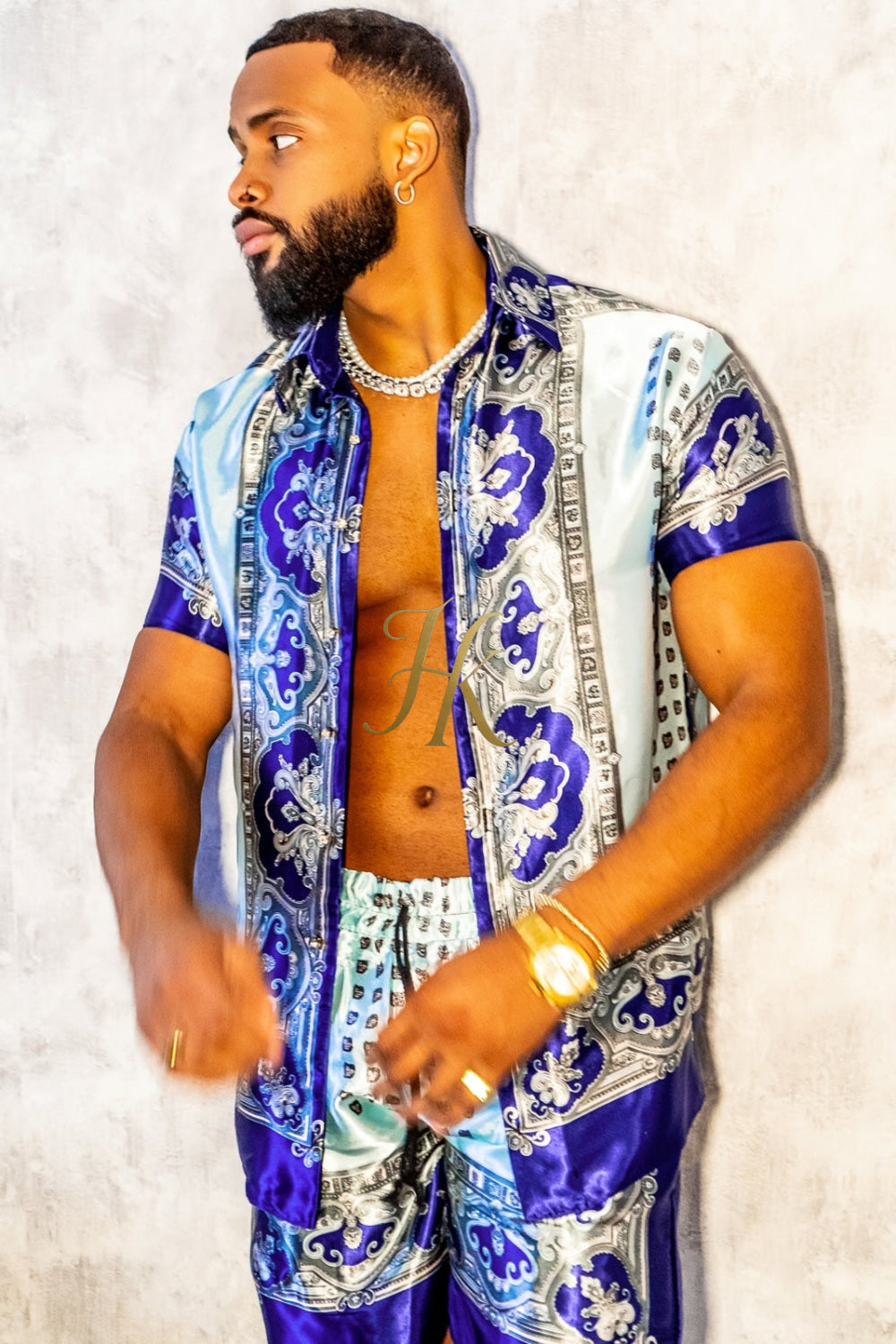 Mens Luxury Silk Dress Set Outfits