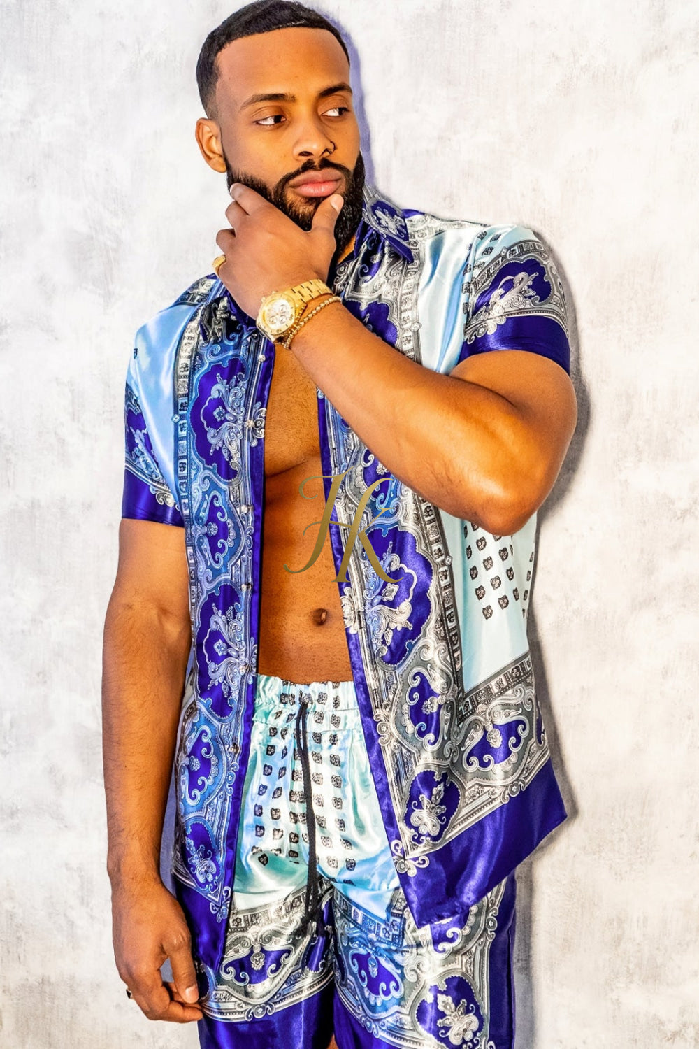 Mens Luxury Silk Dress Set Outfits