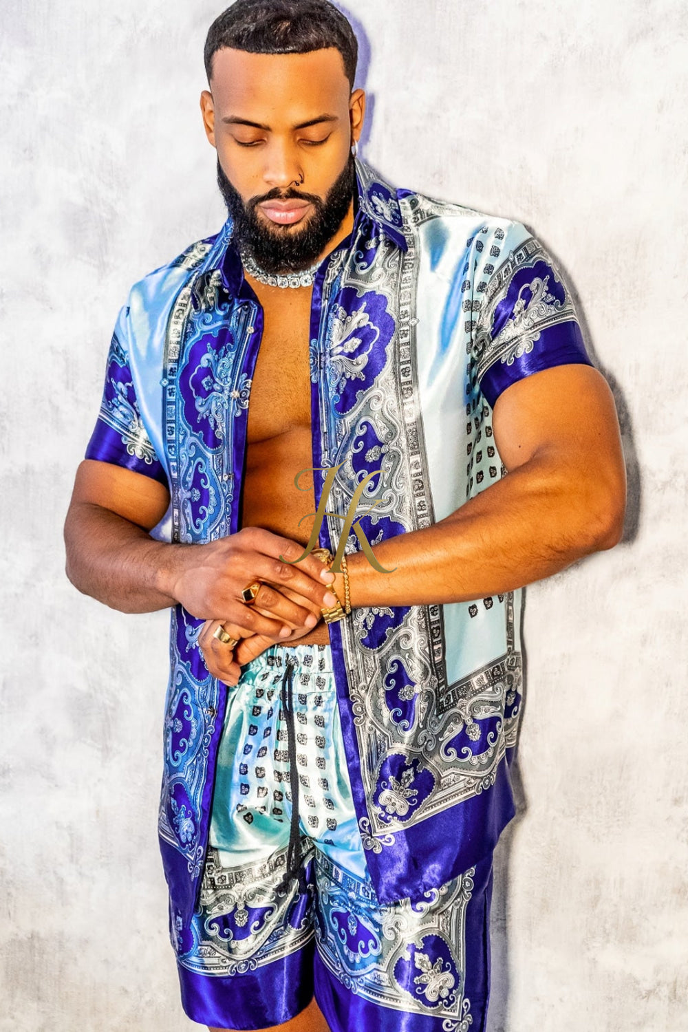 Mens Luxury Silk Dress Set Outfits