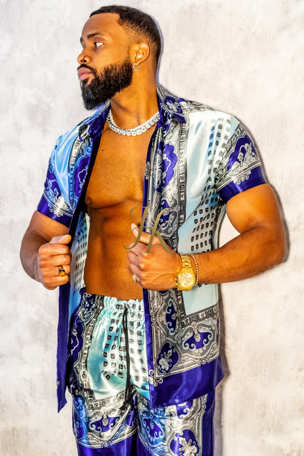 Mens Luxury Silk Dress Set Outfits