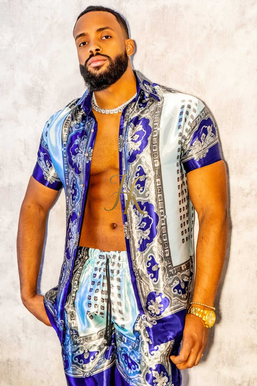 Mens Luxury Silk Dress Set Outfits